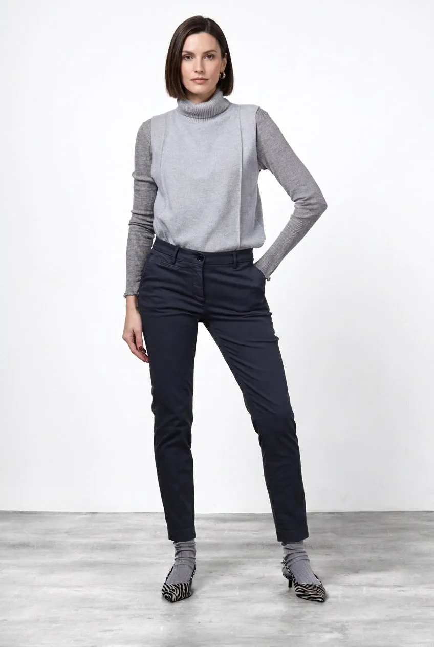 Mason's New York Slim chinobukser midnatsblå satin