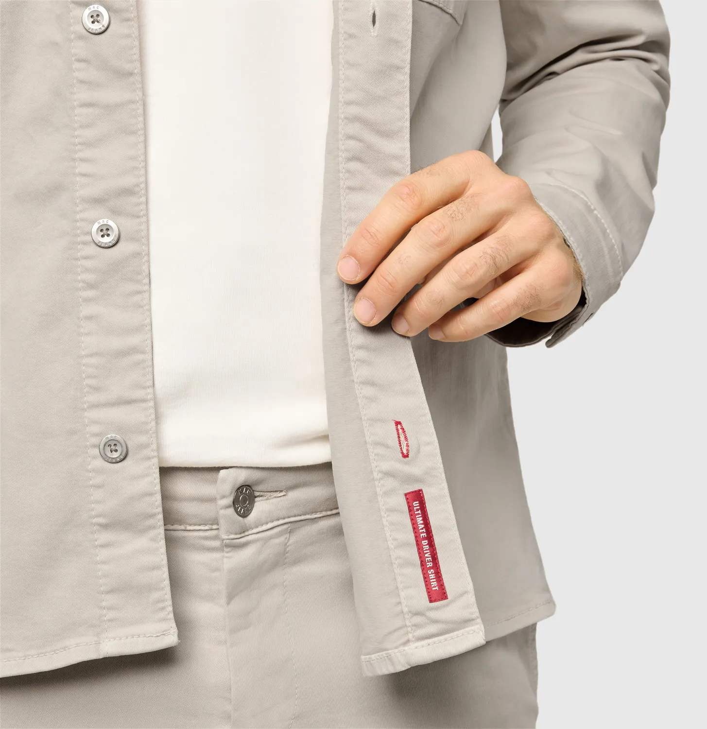MAC Overshirt denim overskjorte beige str M