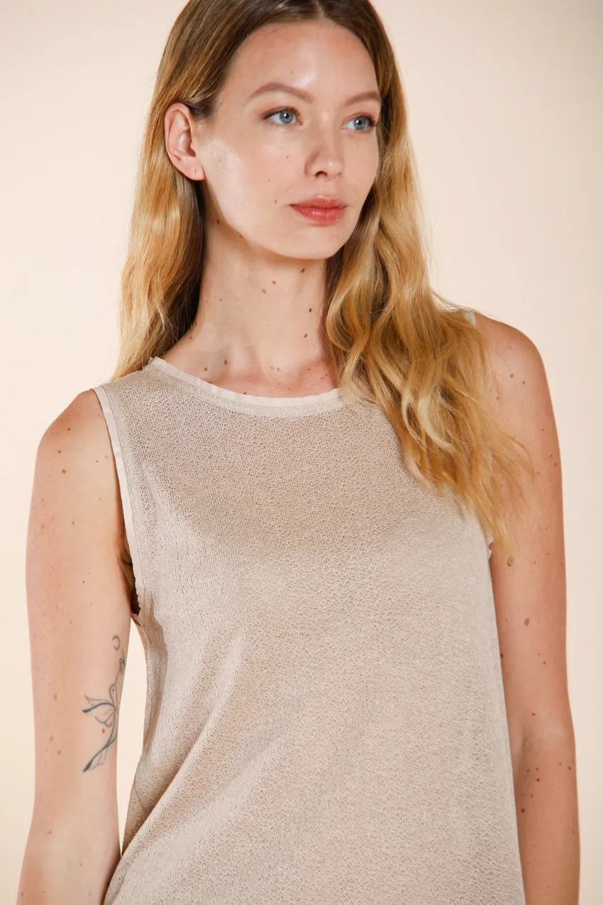Mason's Karina ærmeløs skjorte beige viskose