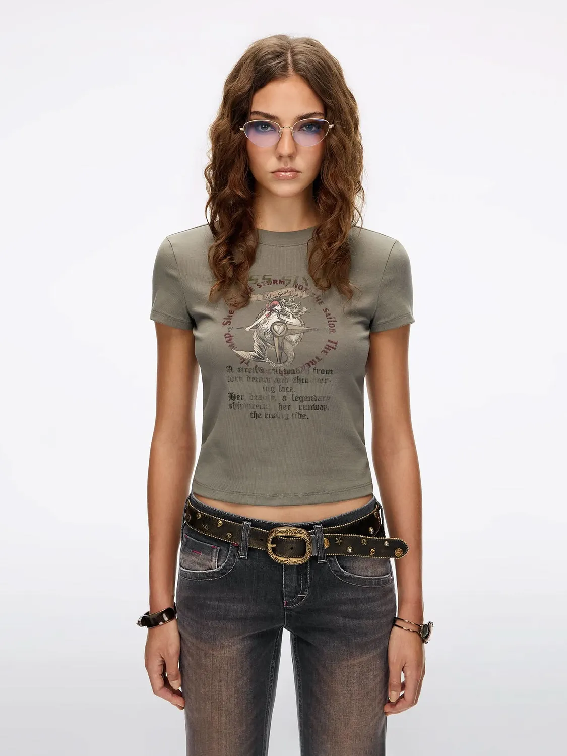 Miss Sixty Mermaid-Print t-shirt navy slim fit