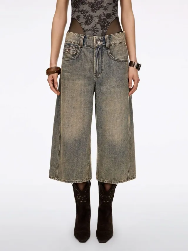 Miss Sixty Denim shorts blå knælange slidte