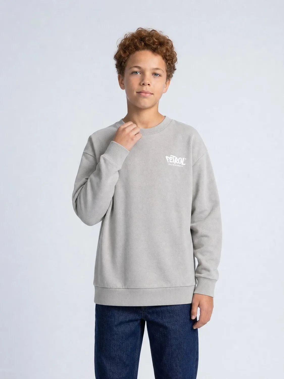 Petrol Industries Steelbrook sweater med print i bomuld