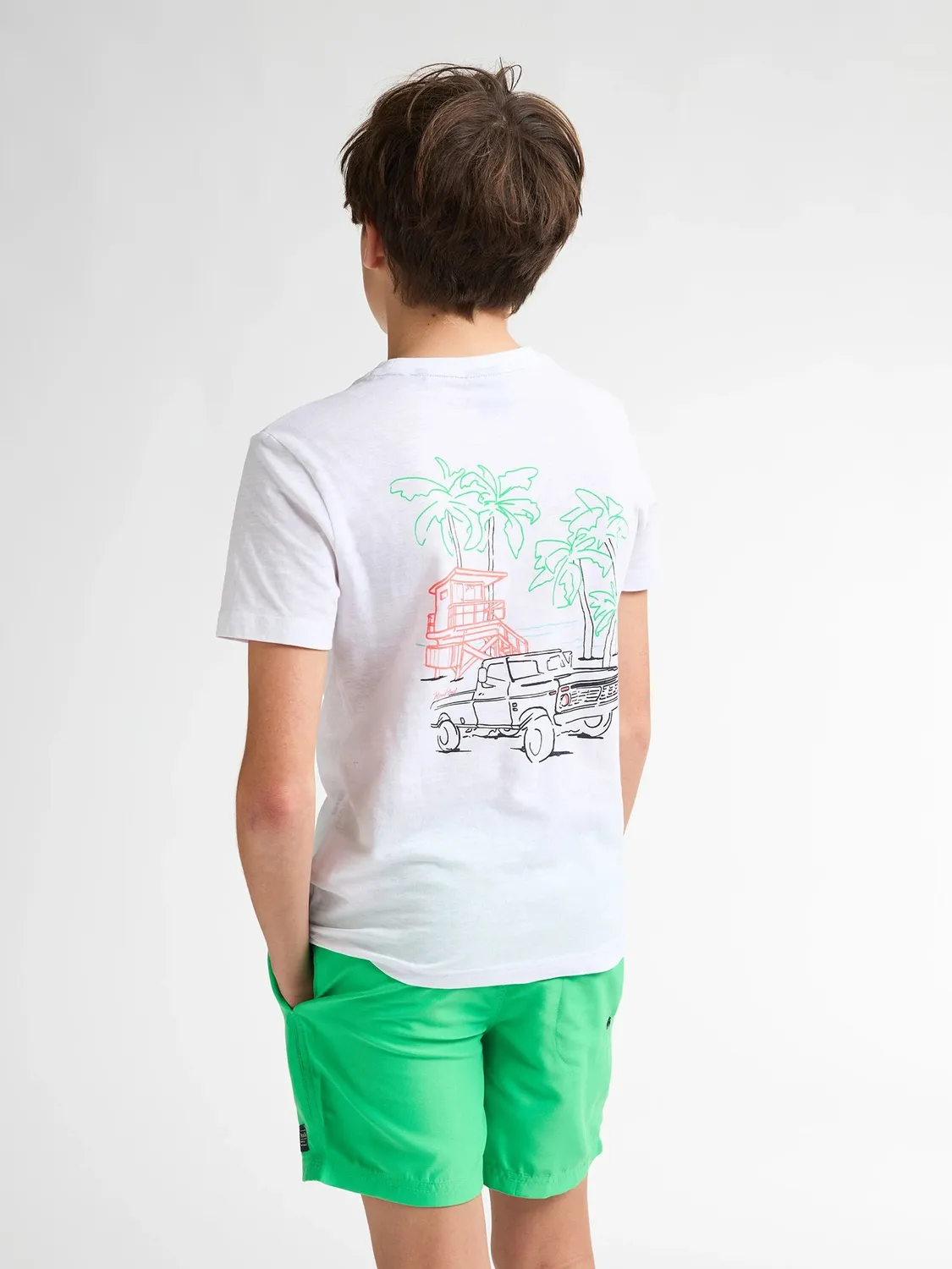 Petrol Tealshore backprint T-shirt dreng økologisk