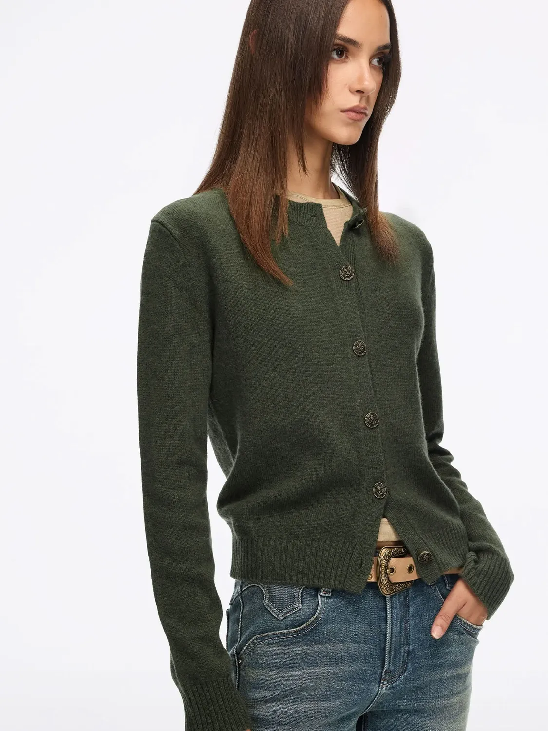 Miss Sixty Wool Knit cardigan gul merinould knapper