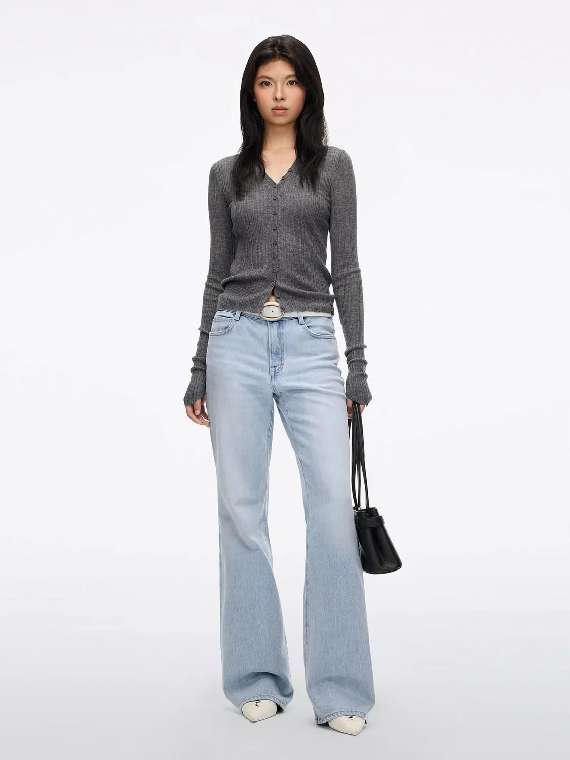 Miss Sixty Flare jeans nostalgisk blå slidte høj talje