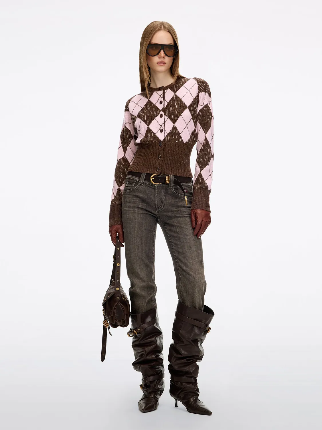 Miss Sixty 6M4RJ04400H44 cardigan brun merinould