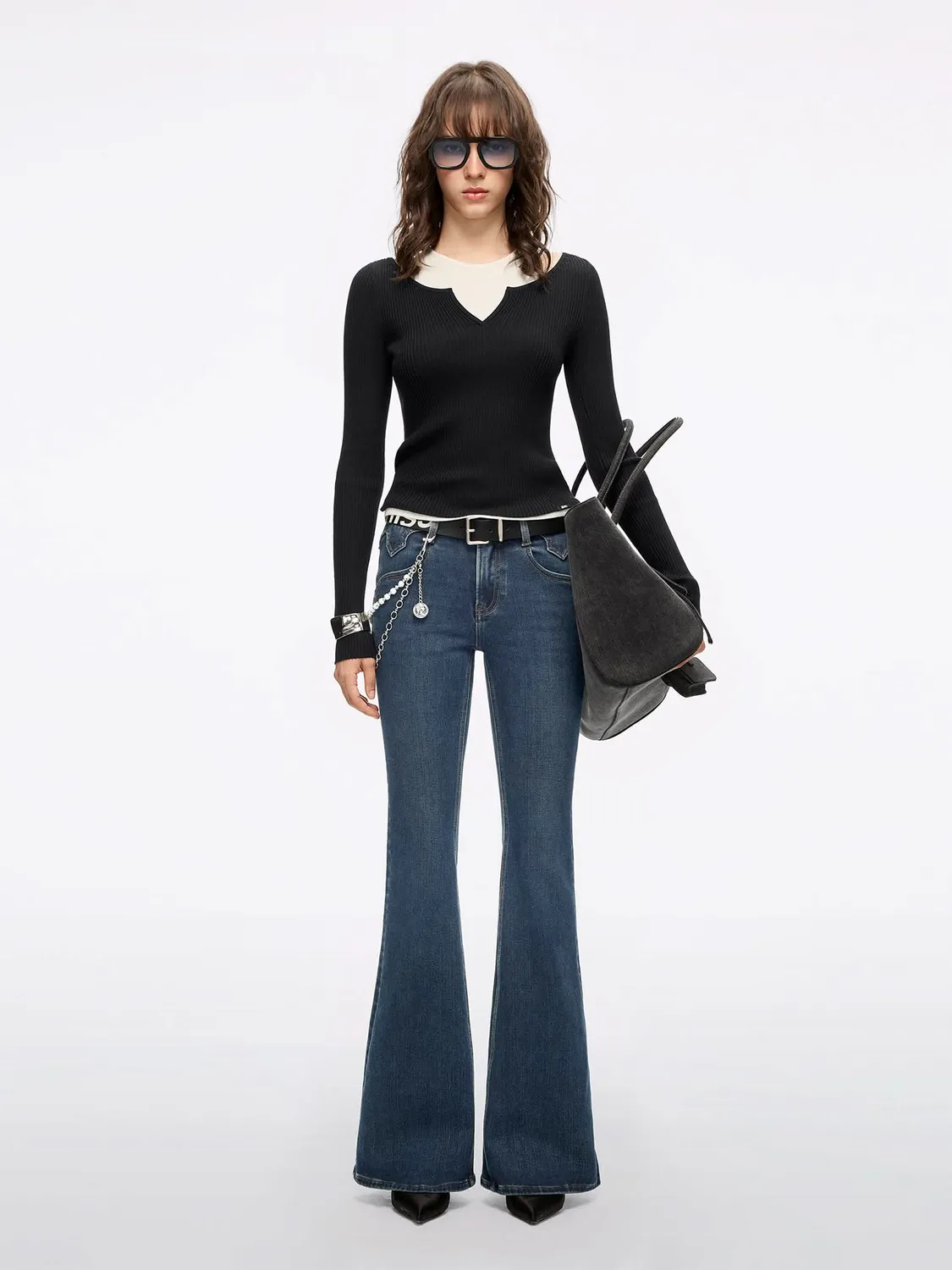 Miss Sixty Bella flare jeans mørkeblå lav talje