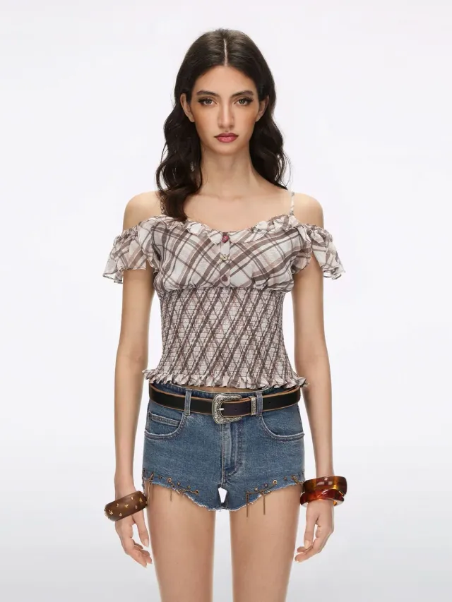 Miss Sixty Silk Camisole Shirt silketop khaki slim-fit
