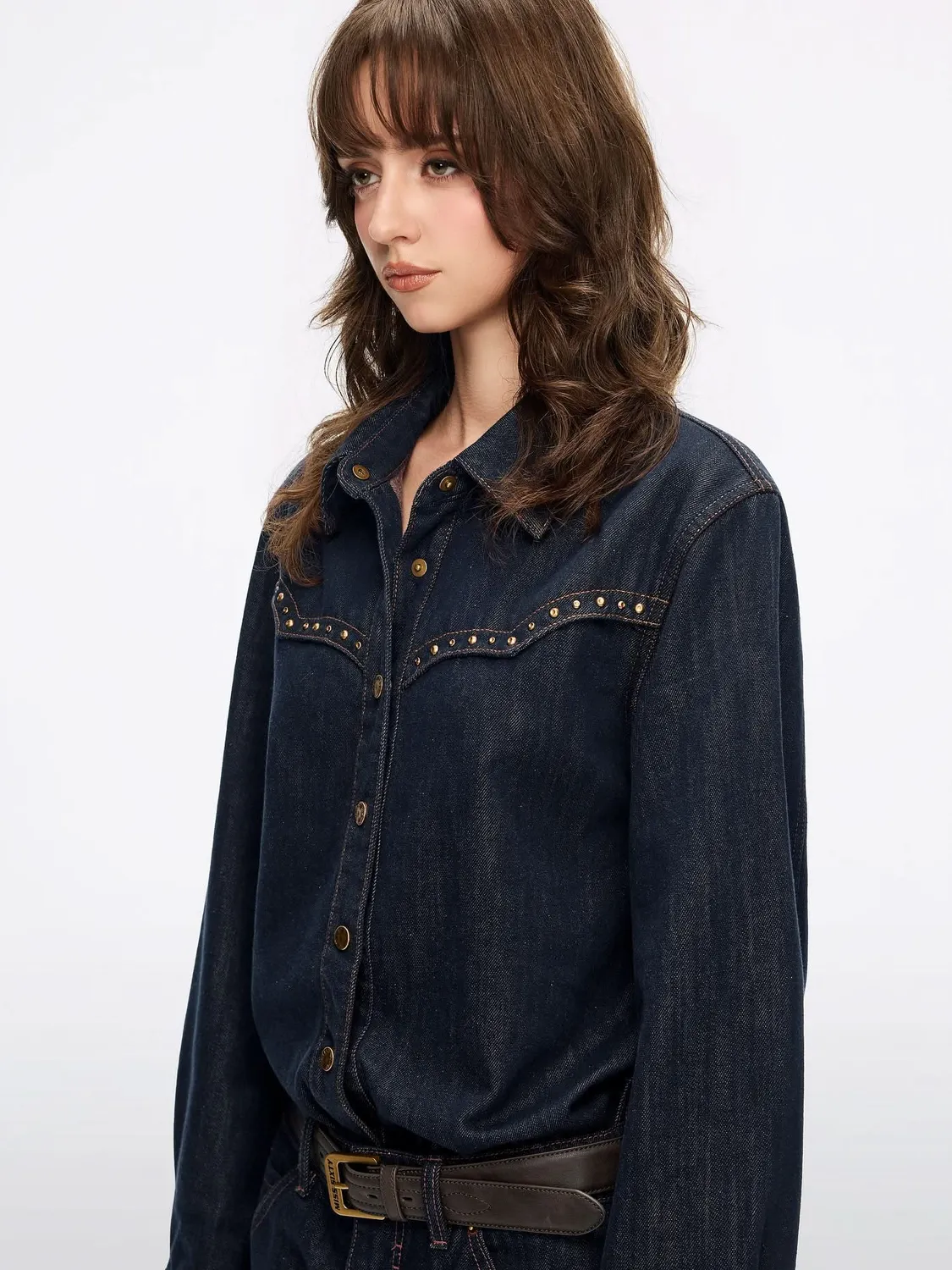 Miss Sixty Belted denimkjole mørkeblå bomuld