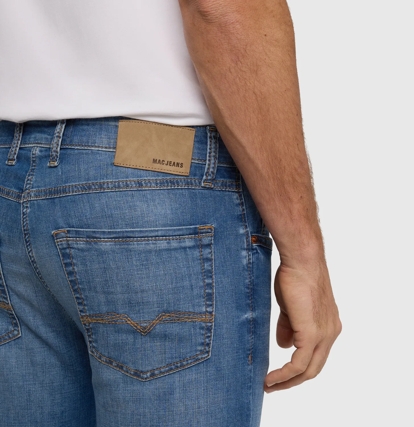 MAC Arne straight jeans mellemblå vintage stretch