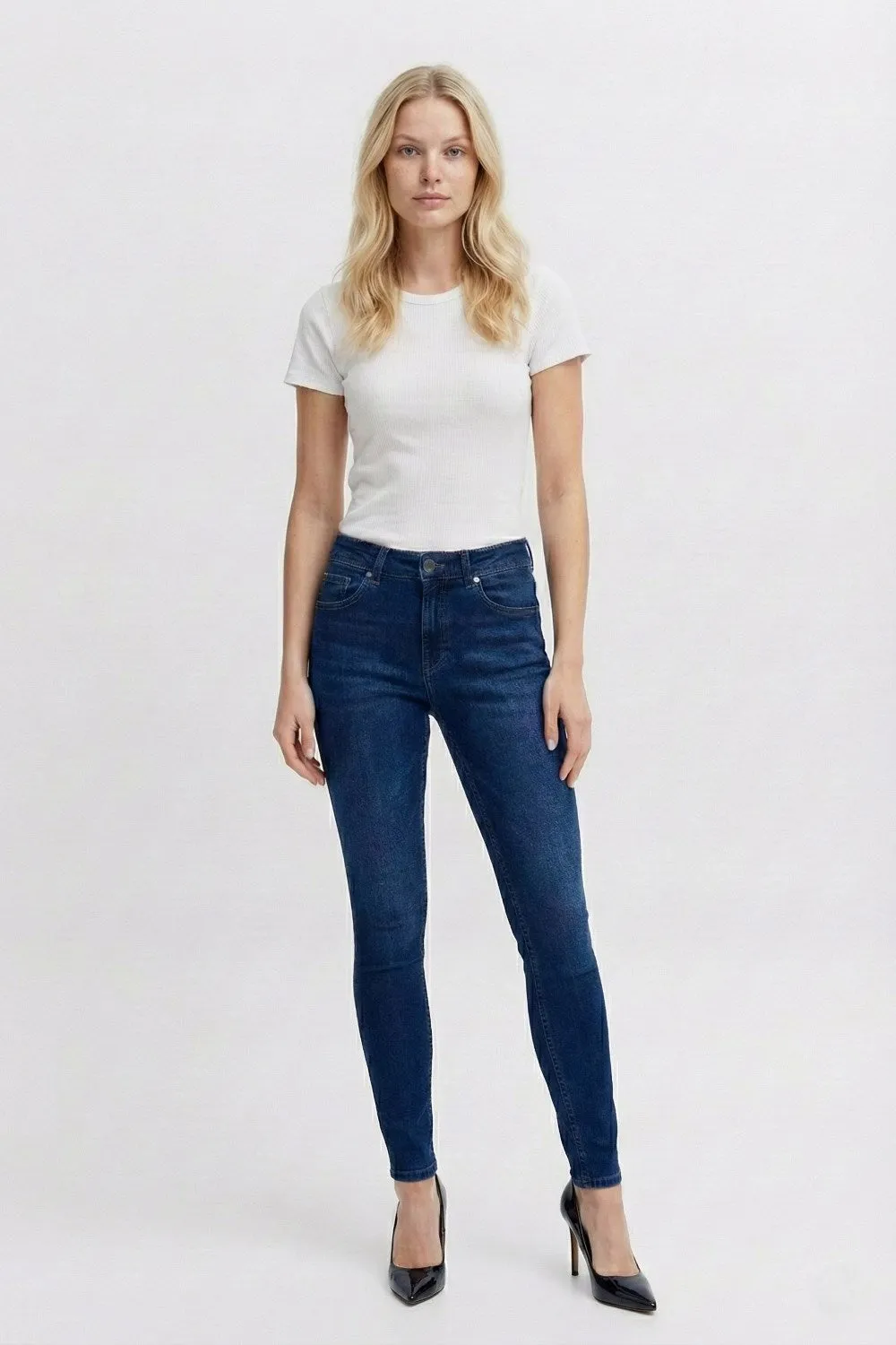 Organsk Breeze Spring Rain slim fit jeans dybblå indigo