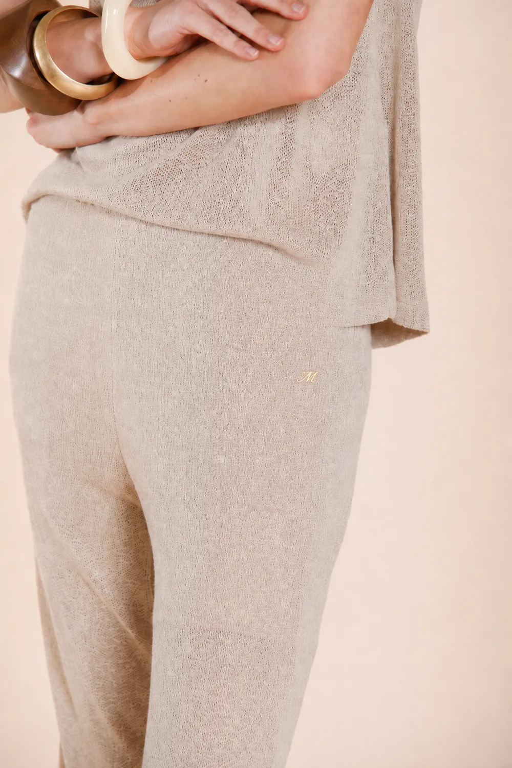Mason's Easy Straight joggerbukser beige viskose