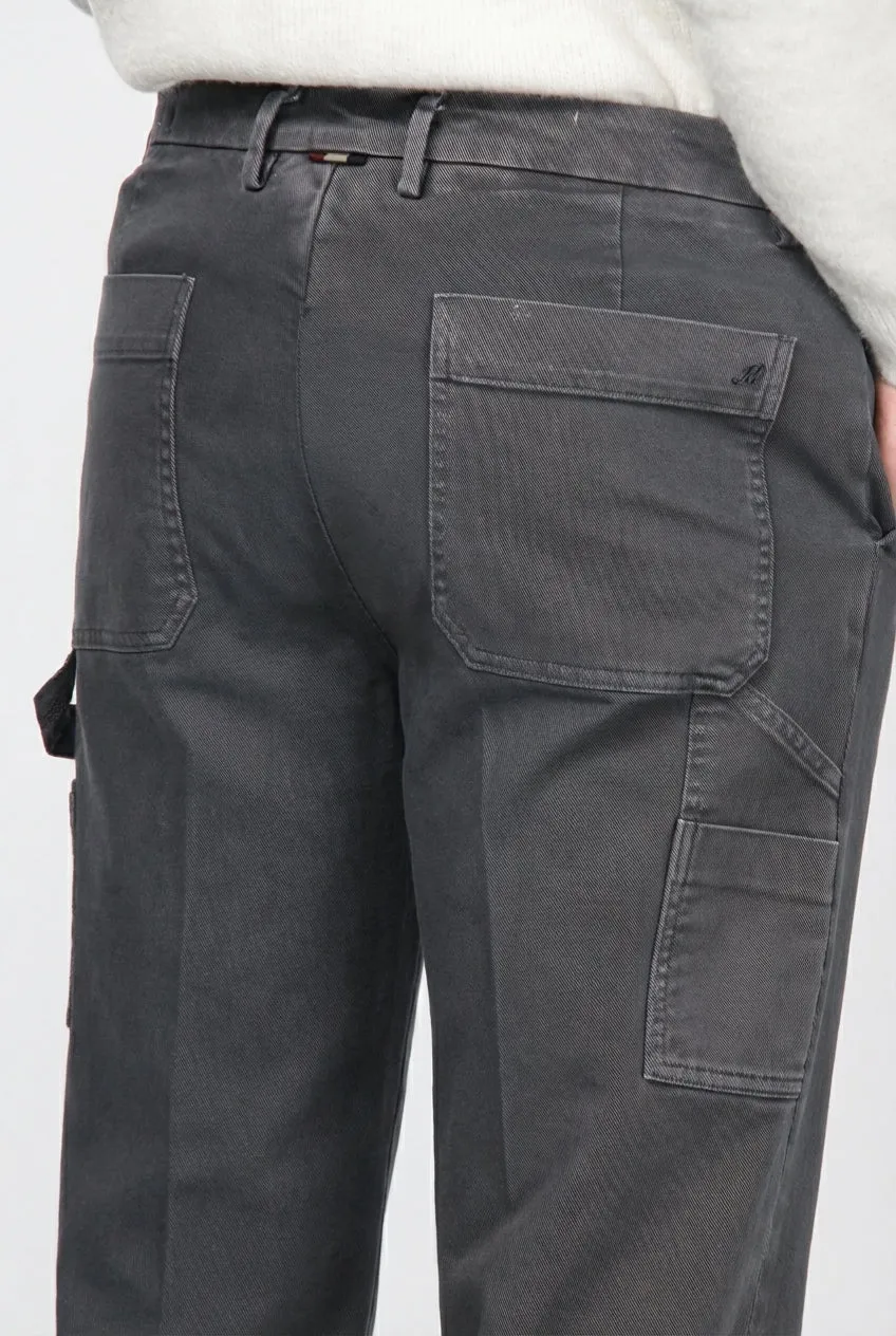 Mason's Square Work chinos grå relaxed fit stretch