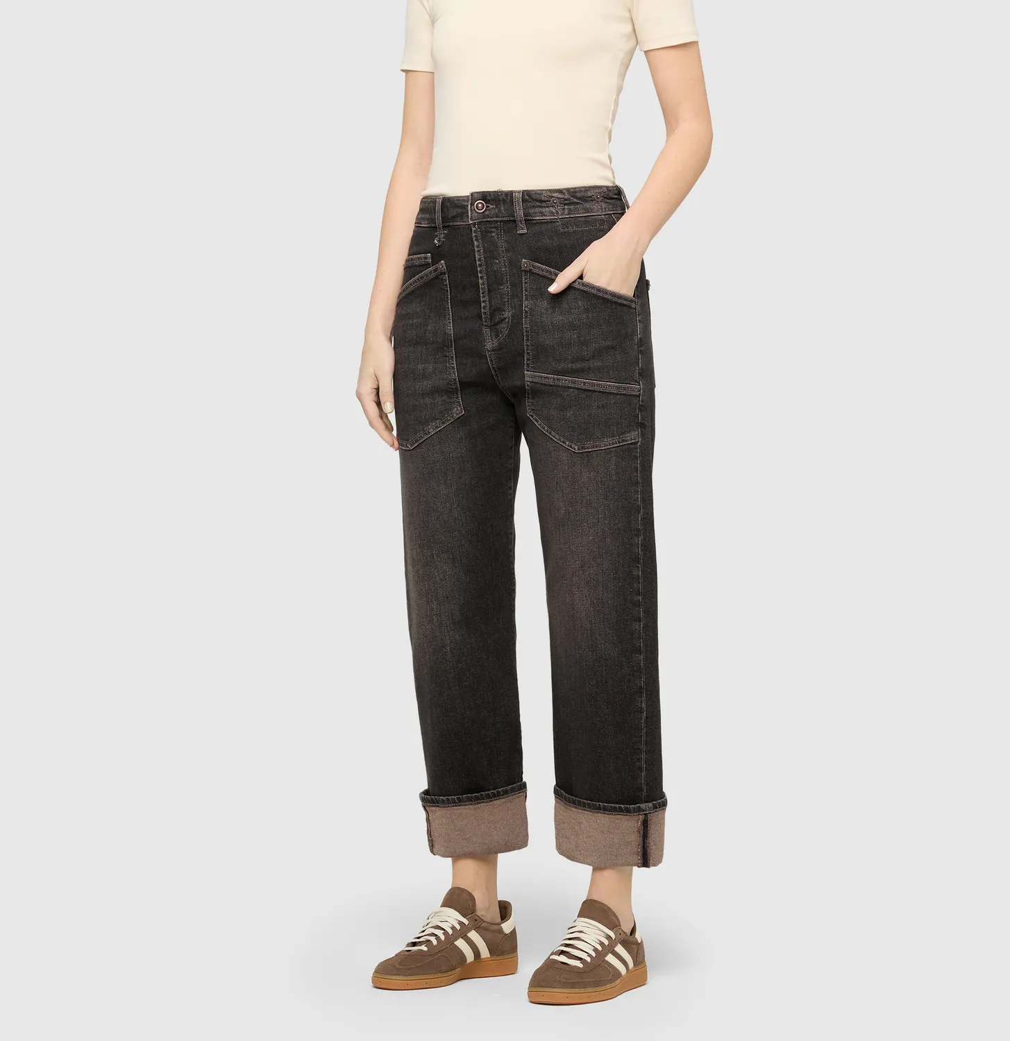 MAC Baggy 2321 straight jeans grå recycled stretch