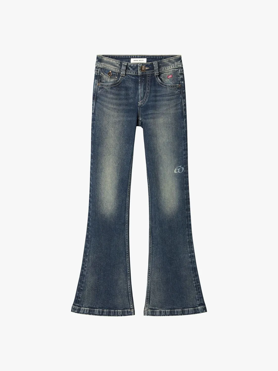 Miss Sixty flare jeans blå mid-rise slid
