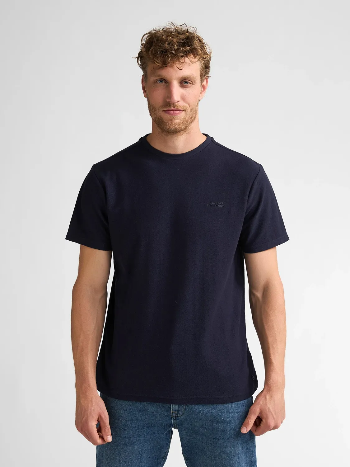 Petrol Industries Hayden t-shirt regular fit bomuld visgraat