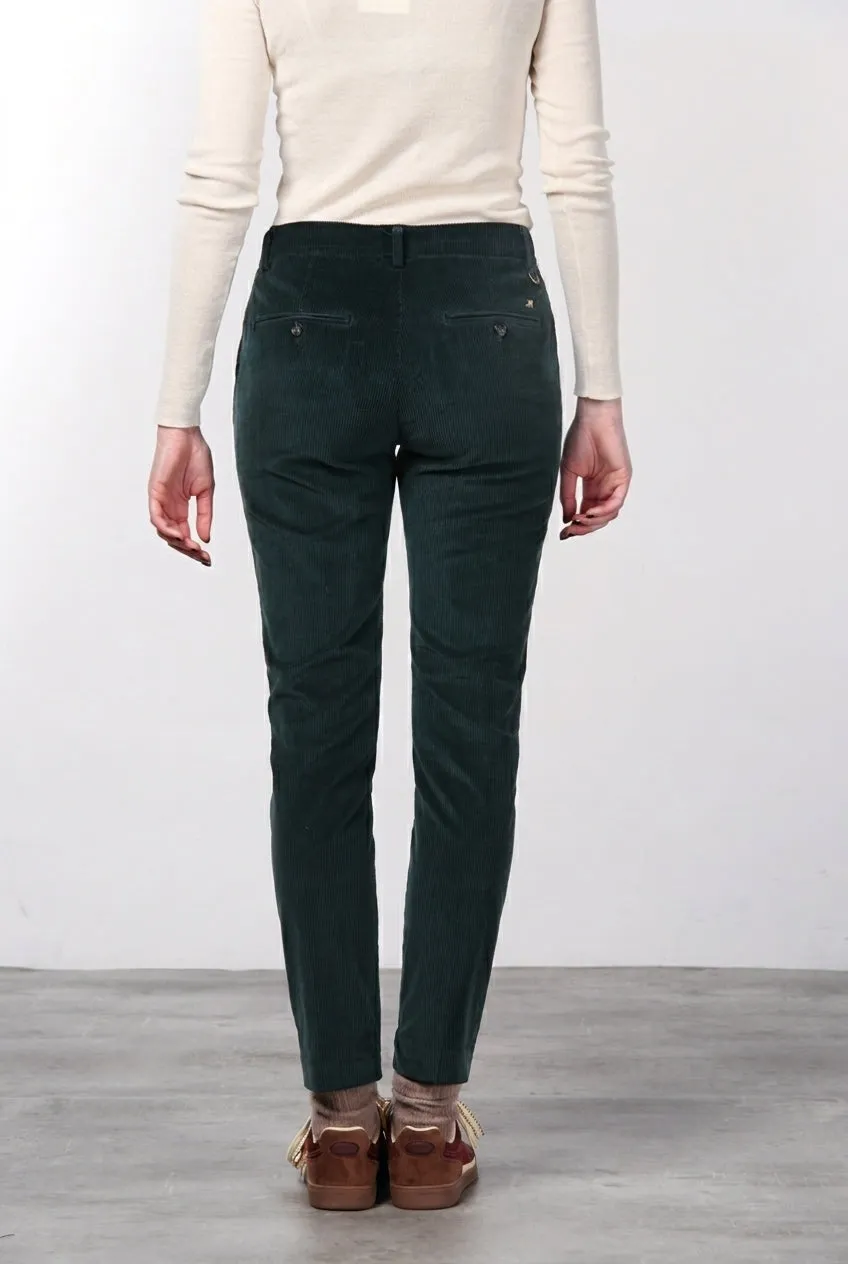 Mason's New York Slim chino bukser slim mørkegrøn fløjl