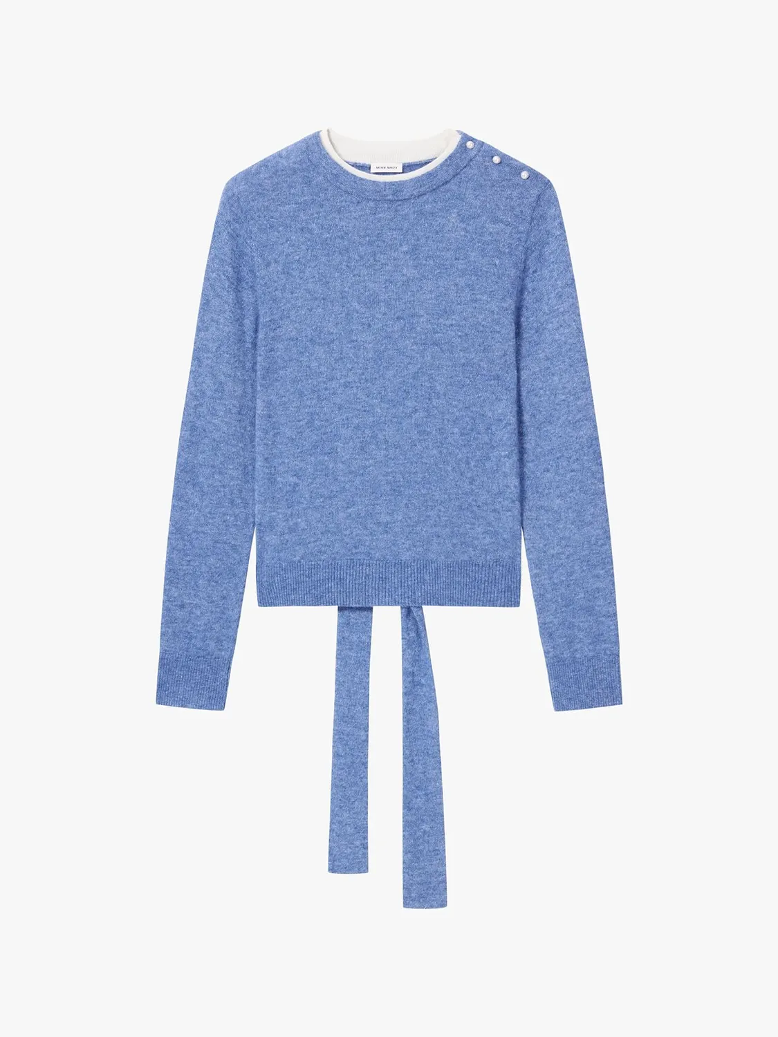 Miss Sixty Alpaca Wool Sweater blå strik med bindebånd