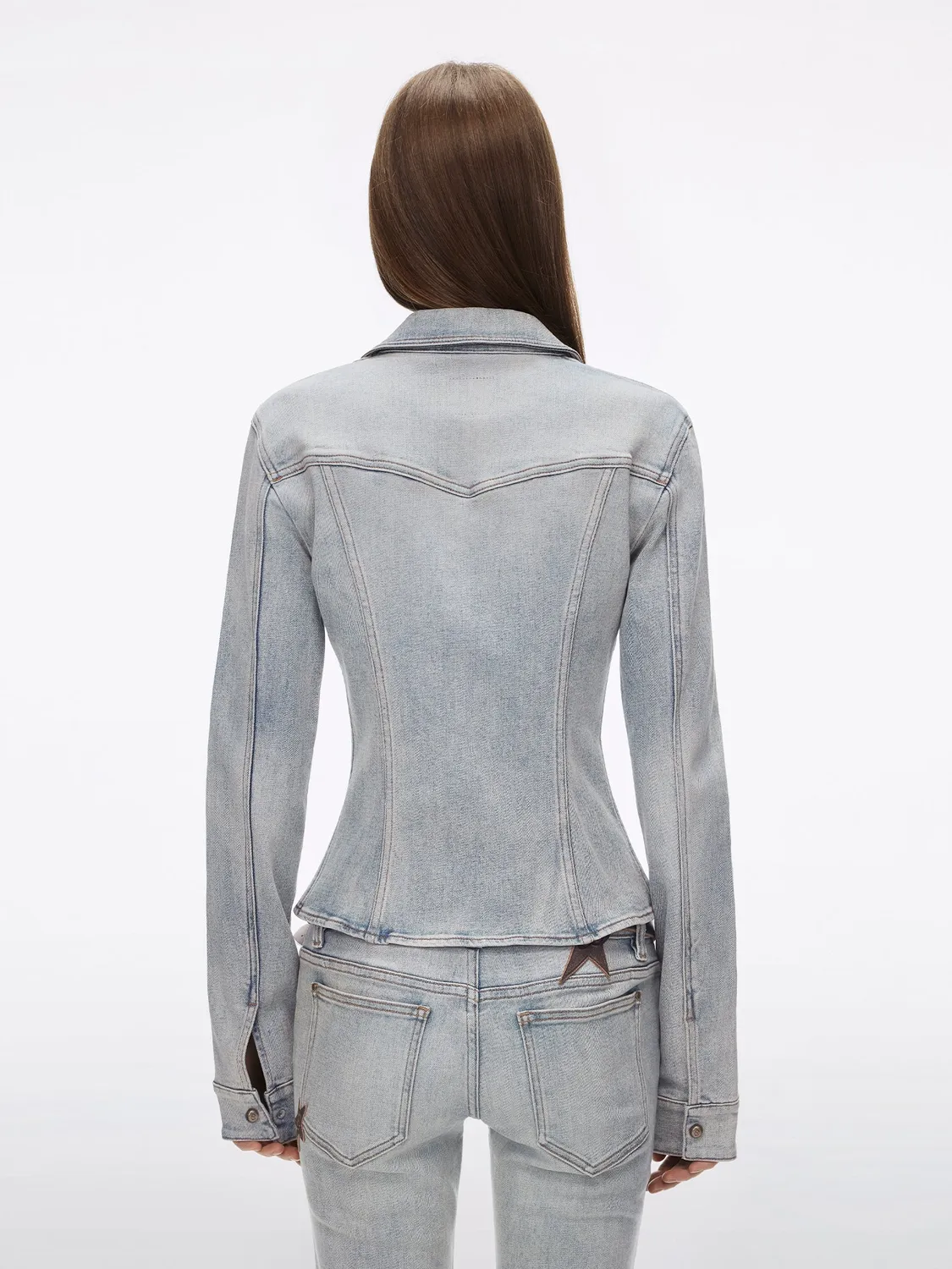 Miss Sixty Zipper Denim Shirt denimskjorte lyseblå lynlås