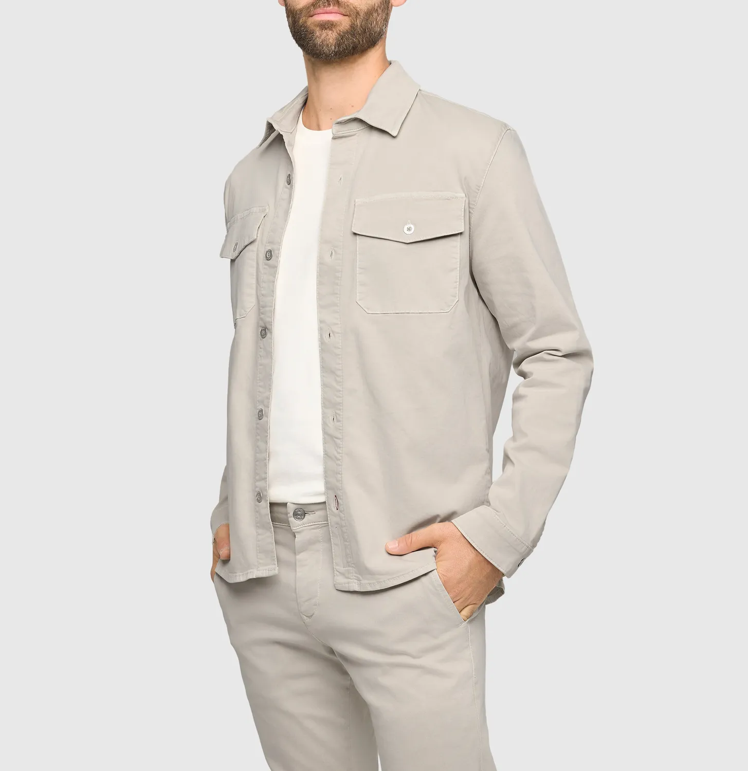 MAC Overshirt denim overskjorte beige str M