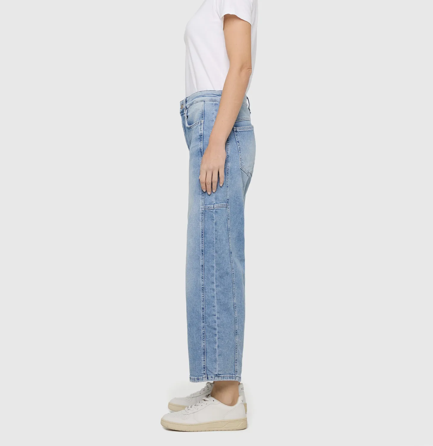 MAC Ohio Barrel jeans mellemblå løs