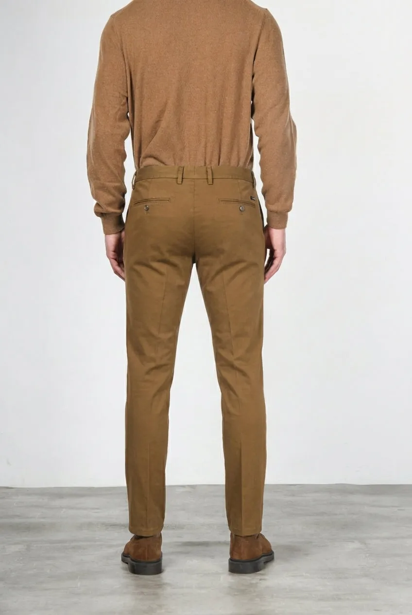 Mason's Torino Flex chinobukser valnød slim fit satin