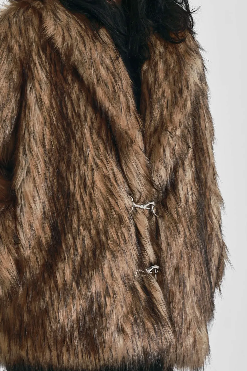 The Ragged Priest Ritual faux fur frakke S brun oversized