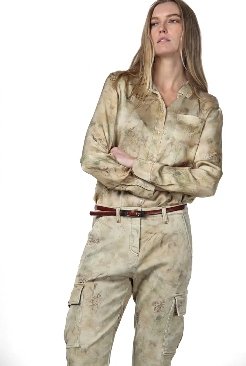 Mason's Sharon skjorte off-white blomstret viskose