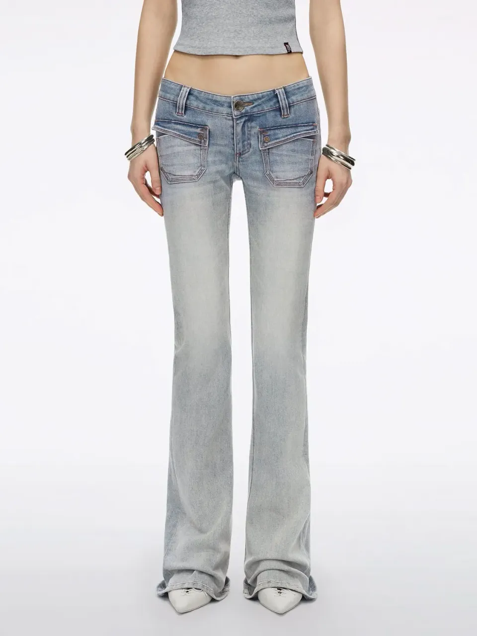 Miss Sixty flare jeans retro lyseblå lavtalje