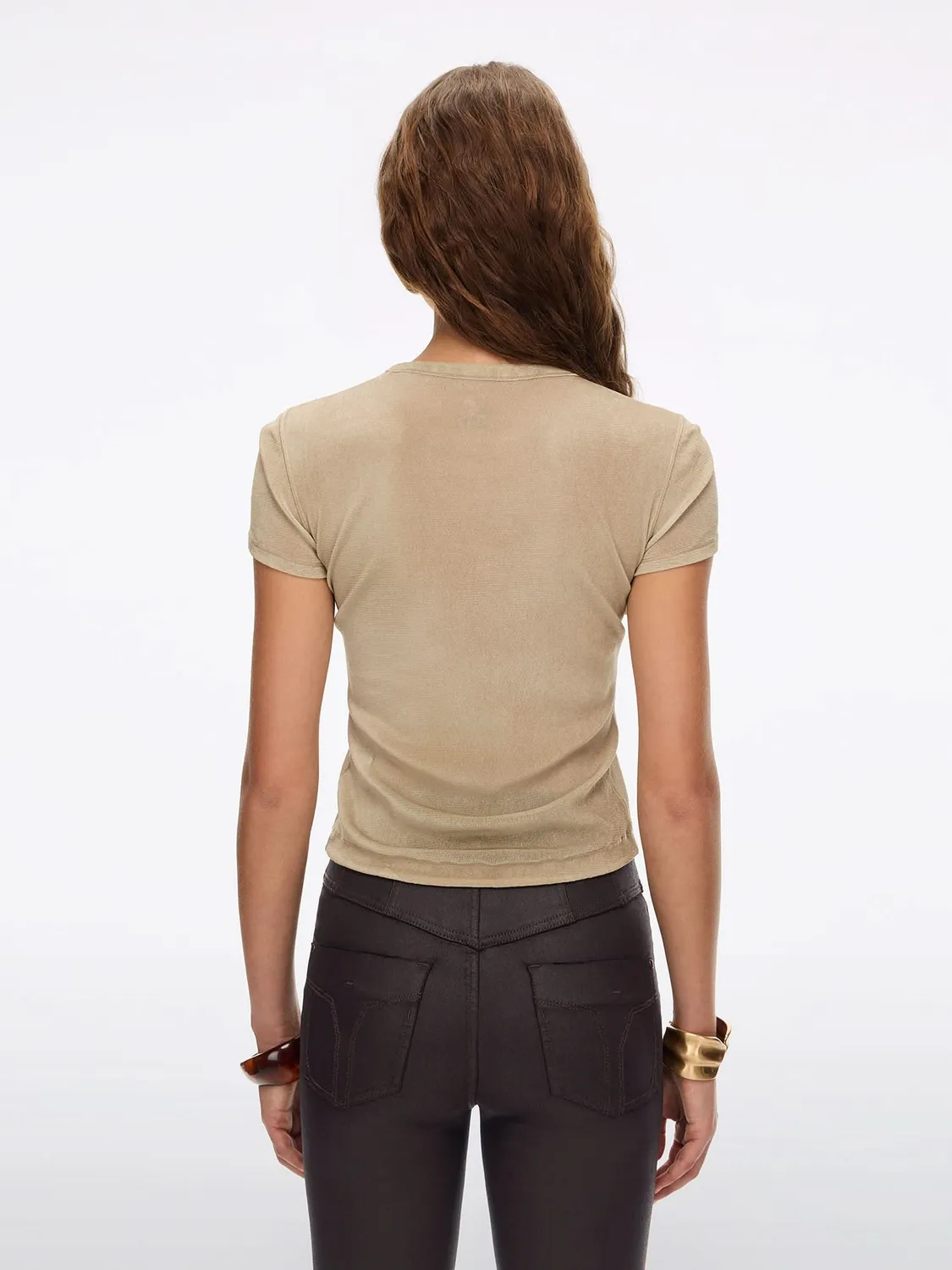 Miss Sixty t-shirt læbeprint beige vintage vask