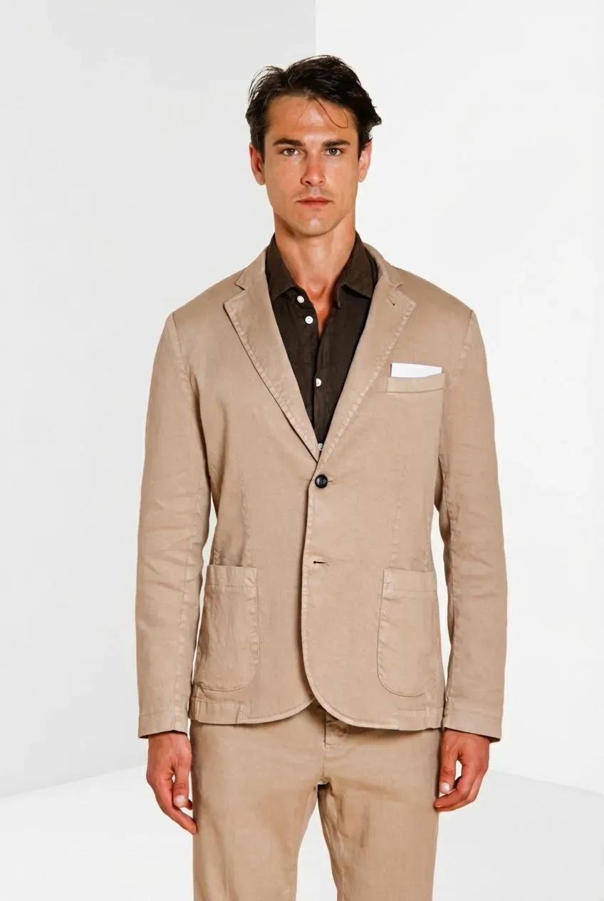 Mason's Da Vinci blazer beige hør-bomuld herre