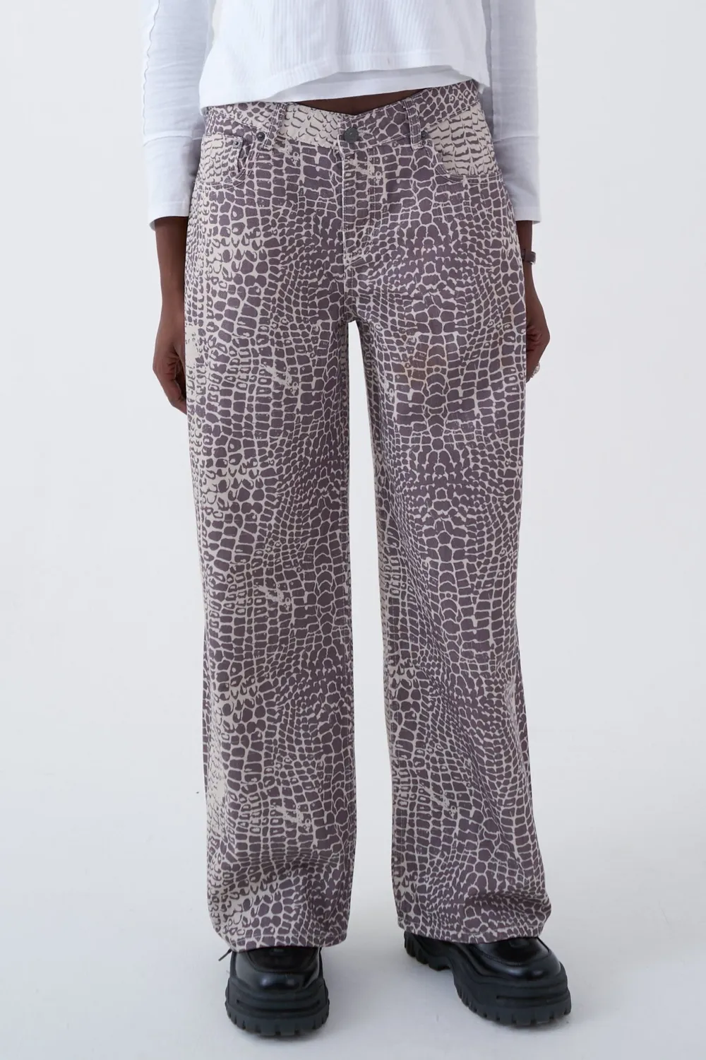 The Ragged Priest Bite Release jeans baggy croco