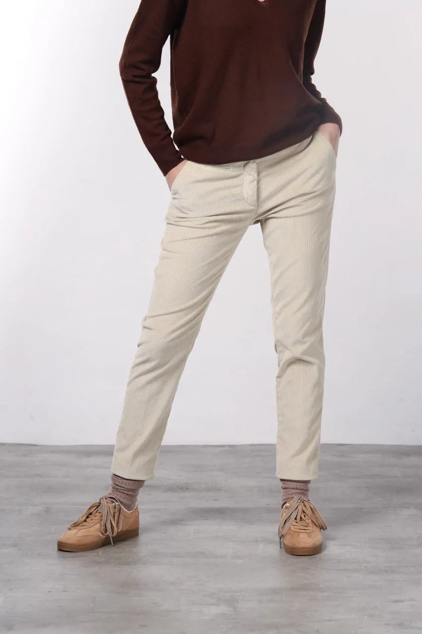 Mason's New York Slim chino bukser creme bred fløjl
