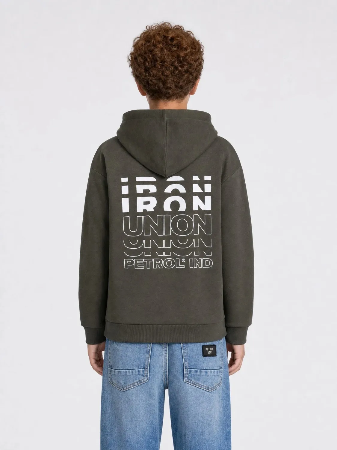 Petrol Industries Ironrun hoodie beluga drenge print