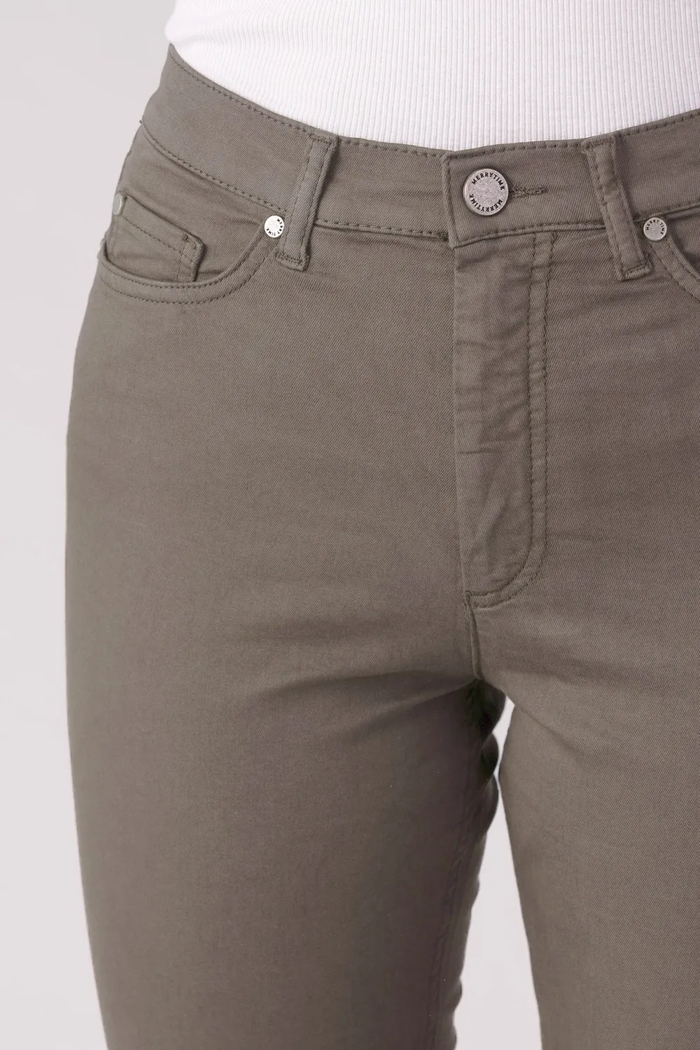 Merrytime Clara Slim jeans olivine grøn pasform