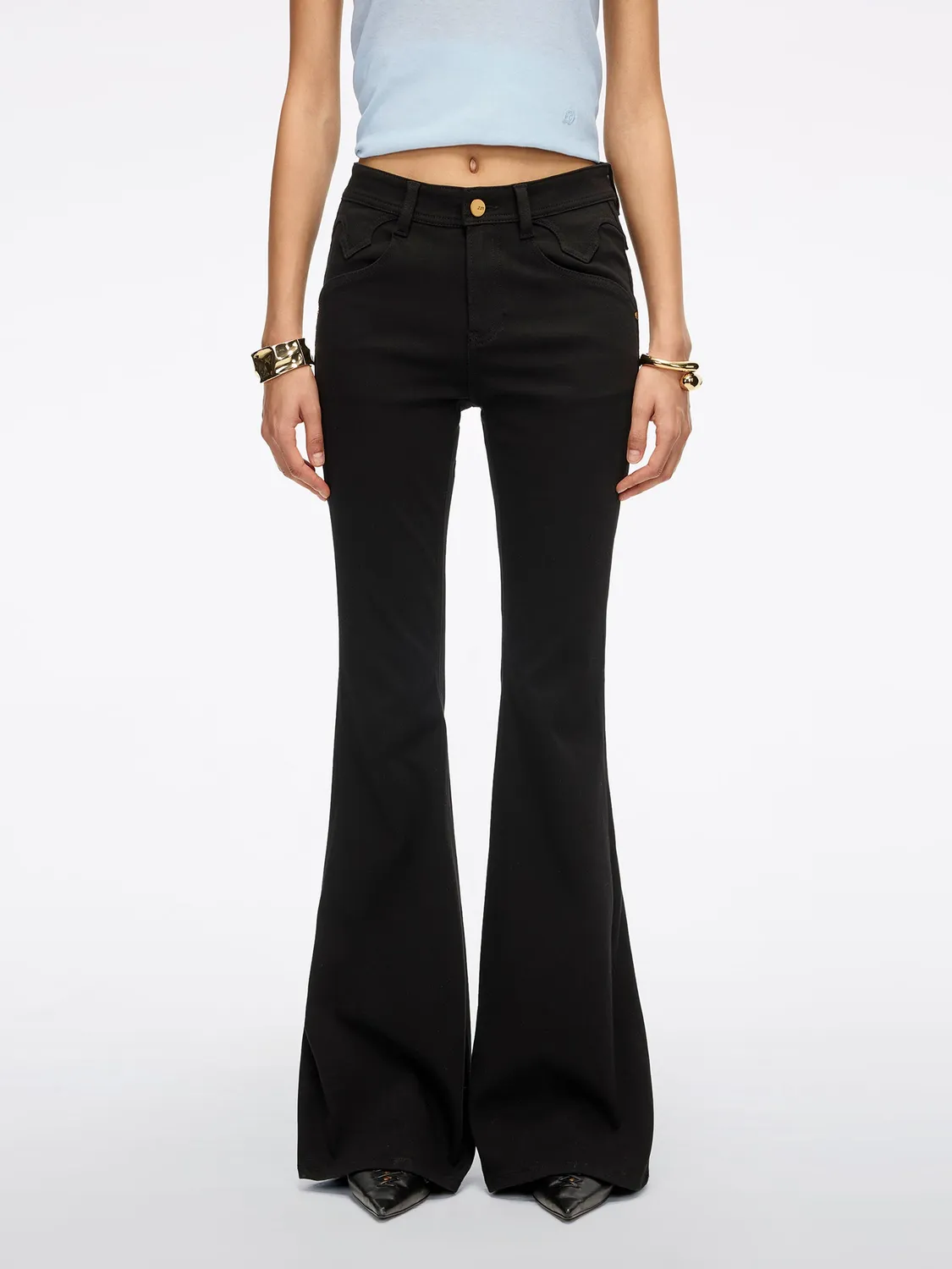 Miss Sixty Bella flare jeans middle blue – mellemtalje str 30"