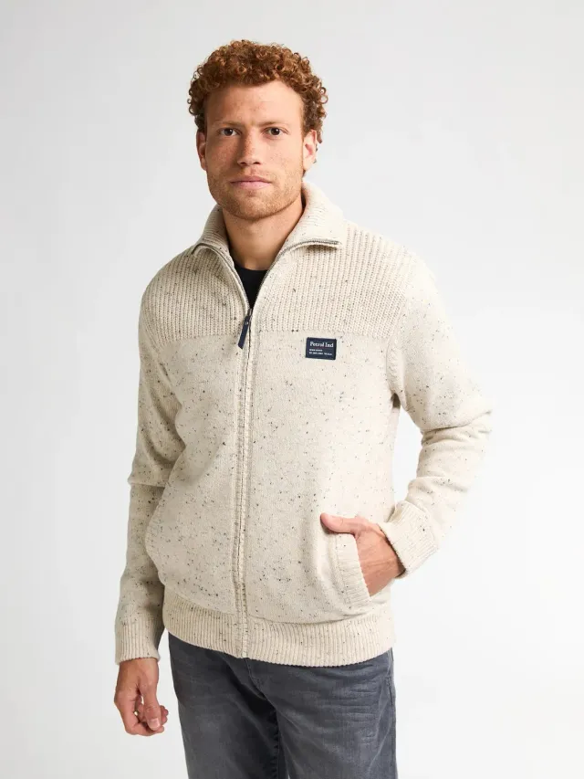 Petrol Industries Tomahawk strikcardigan med lynlås