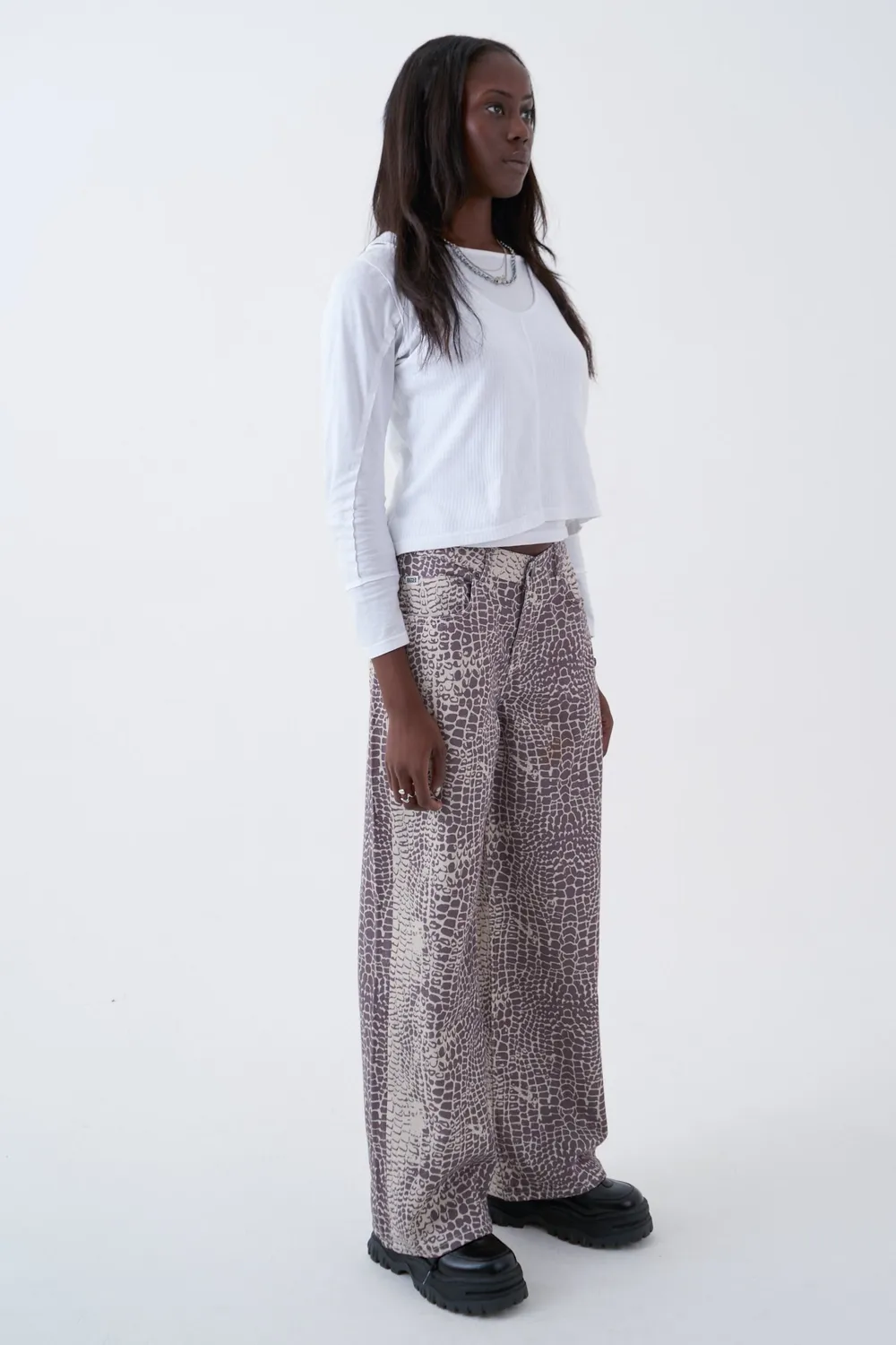The Ragged Priest Bite Release jeans baggy croco