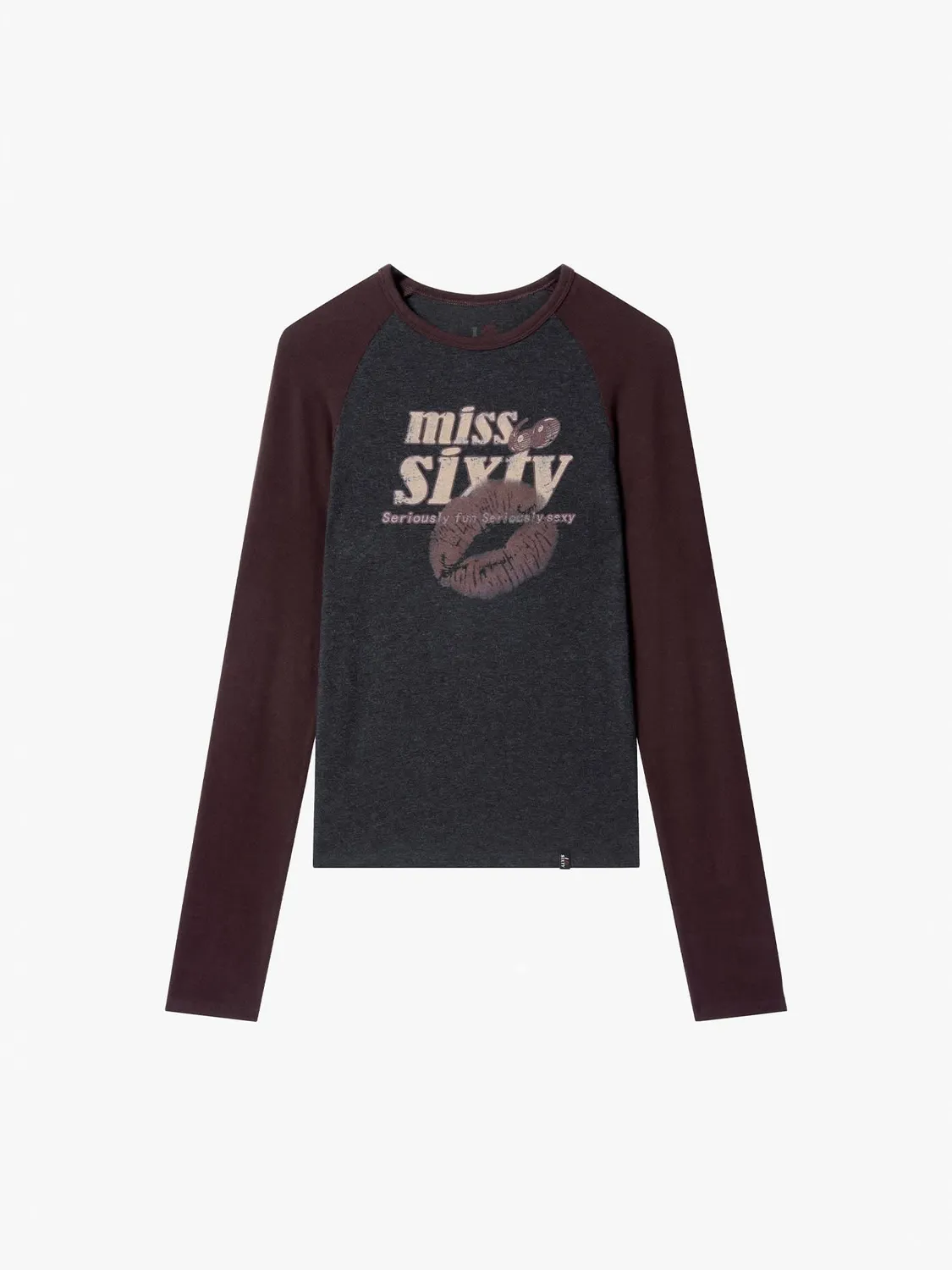 Miss Sixty 6M3SJ33700 t-shirt mørkegrå kys-print modal