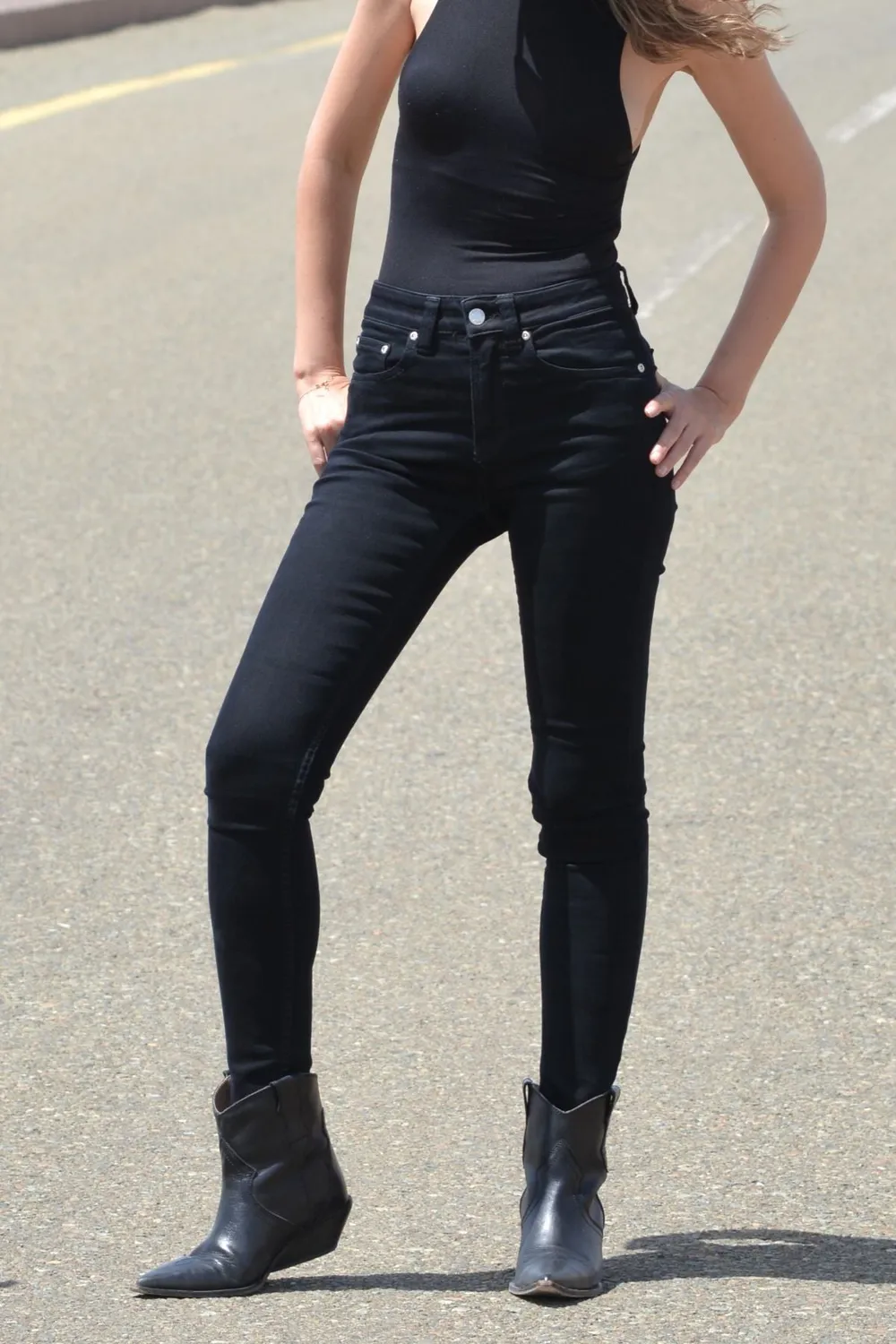 Organsk Breeze Black Sapphire jeans sort stretch slim