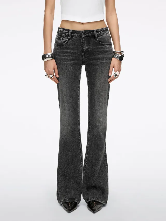 Miss Sixty Magic Plus flare jeans black fog – lav talje str 30"