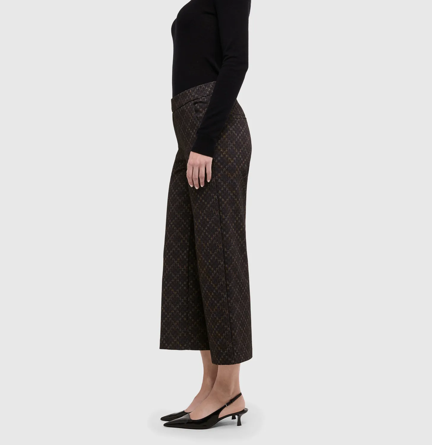 MAC Chiara Cropped bukser sort wide fit jersey