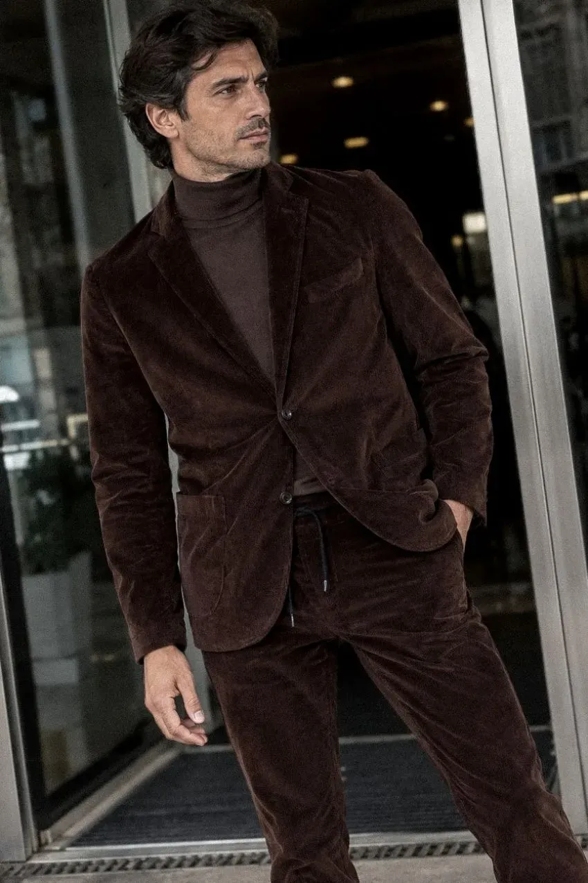Mason's Tiziano blazer vinrød fløjl regular fit