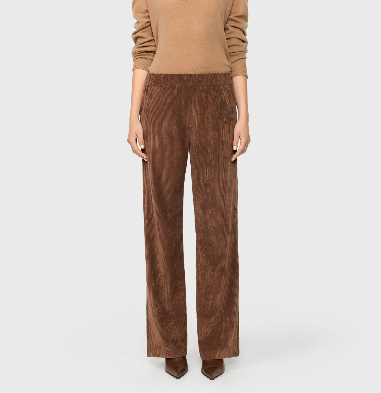 MAC Chiara 3051 cordbukser brun wide leg
