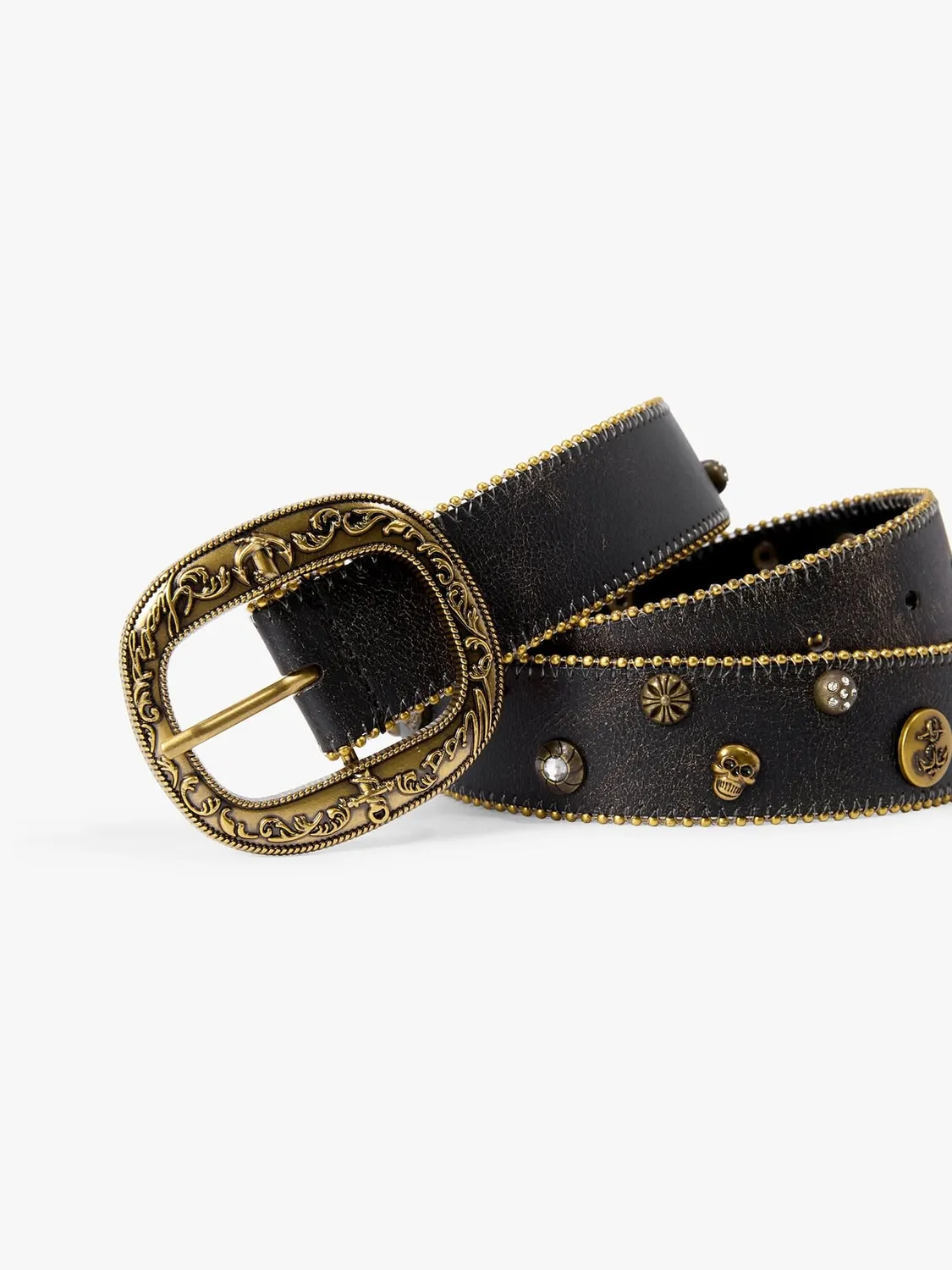Miss Sixty Studded læderbælte sort