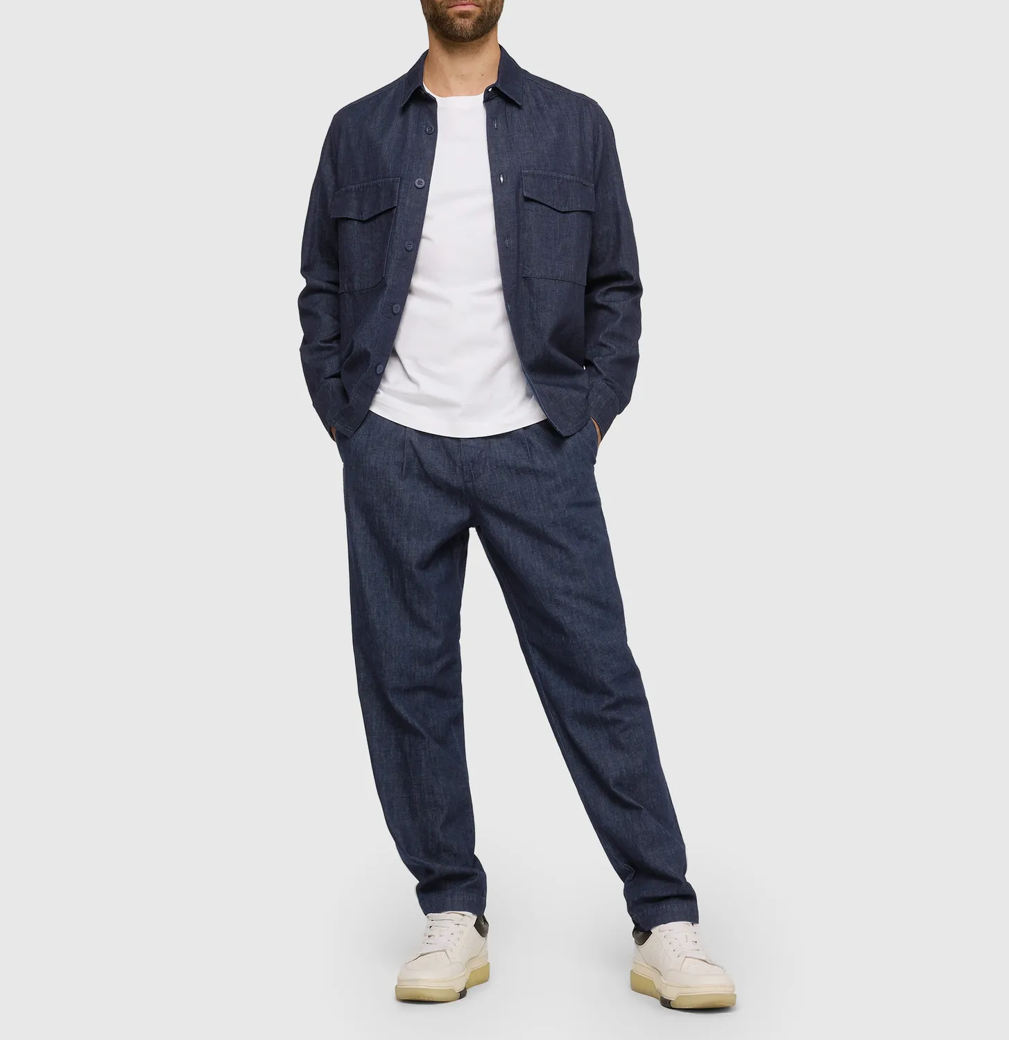 MAC Dean Pleat jeans mørkeblå tapered fit