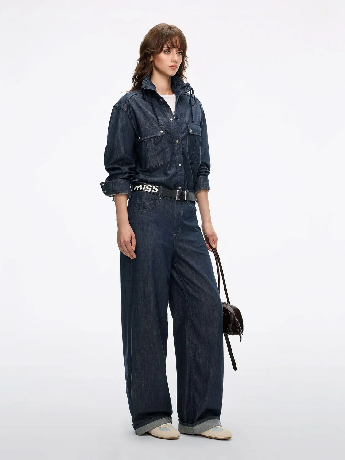Miss Sixty Denim Cargo Jumpsuit jeansdragt mørkeblå bomuld
