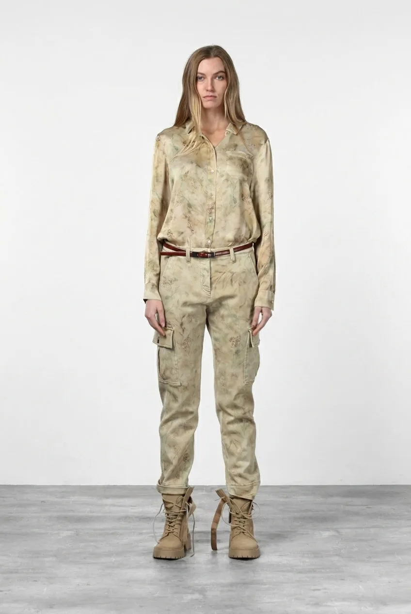 Mason's Sharon skjorte off-white blomstret viskose