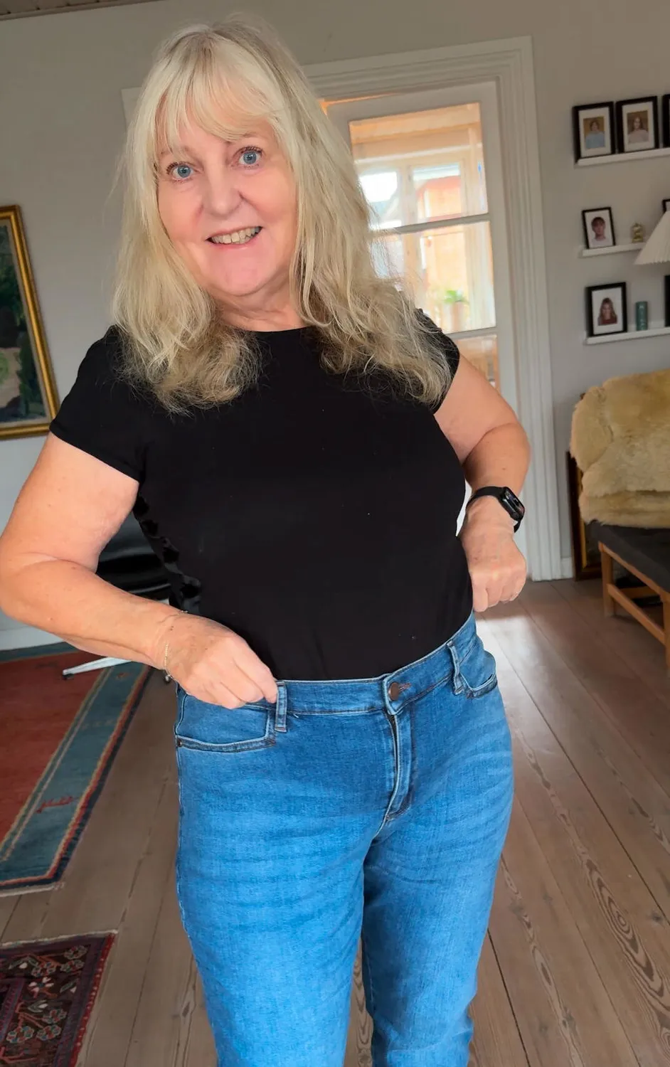 Merrytime Maria Regular jeans lys denim med slid