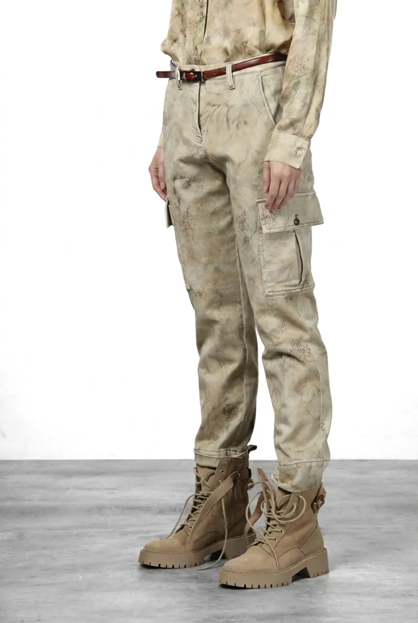 Mason's Marlene Cargo cargobukser offwhite blomst